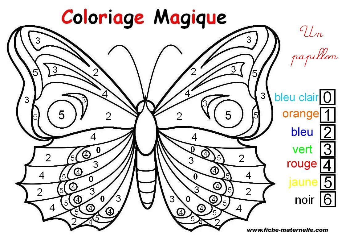 coloriages magiques papillon