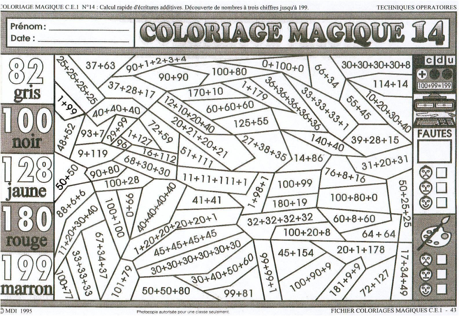 12 Terrific Coloriage Magique Calcul Gallery - COLORIAGE
