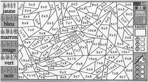 coloriage magique multiplication cm1