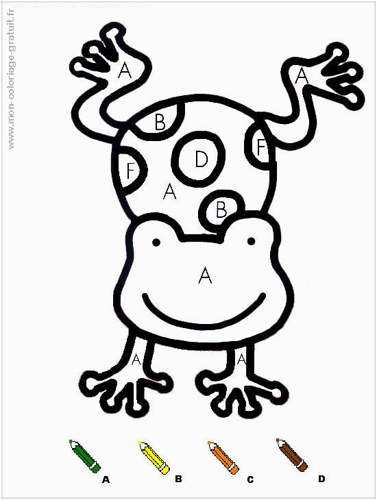 coloriage magique grenouille