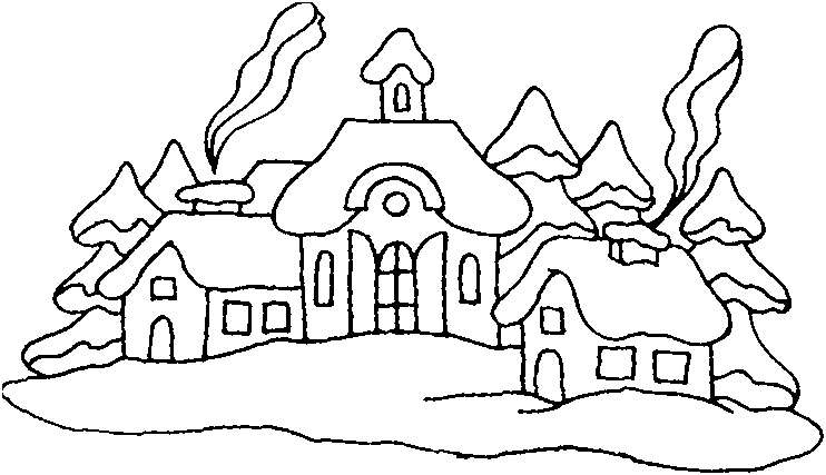 dessin de village a imprimer