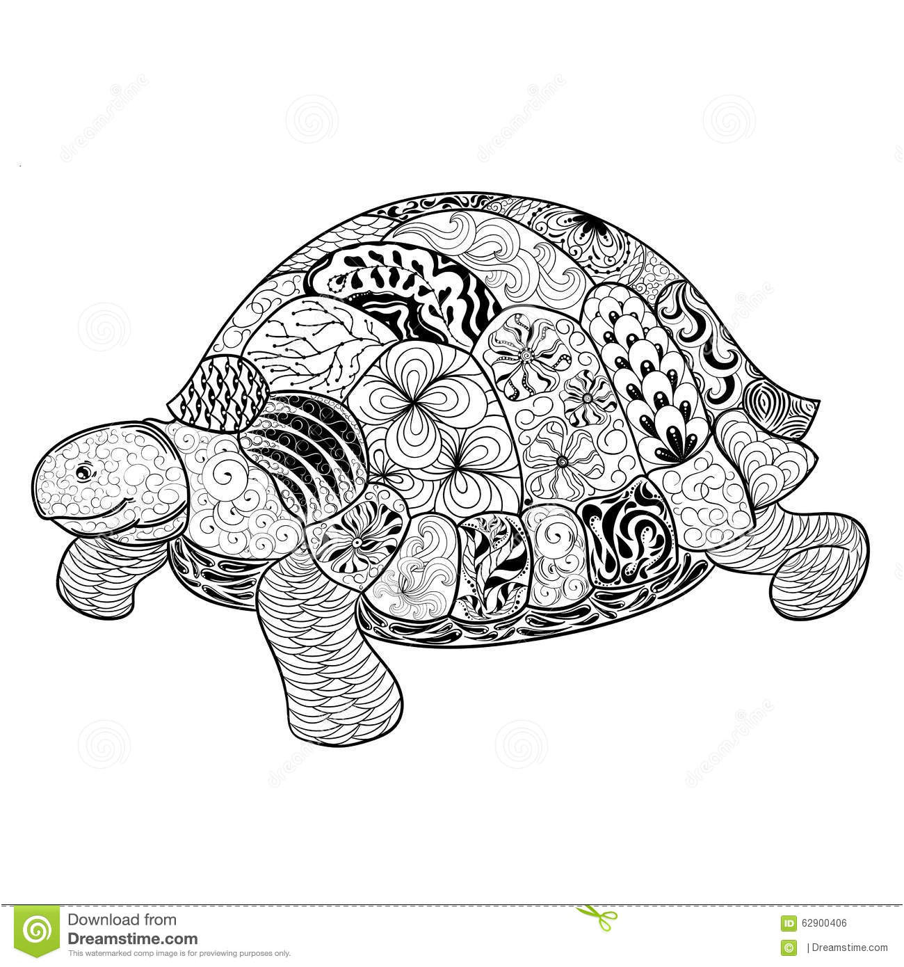 stock illustration turtle doodle illustration hand drawn was created doodling style black white colors painted image white background image