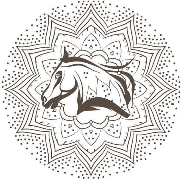 mandala cheval coloriage