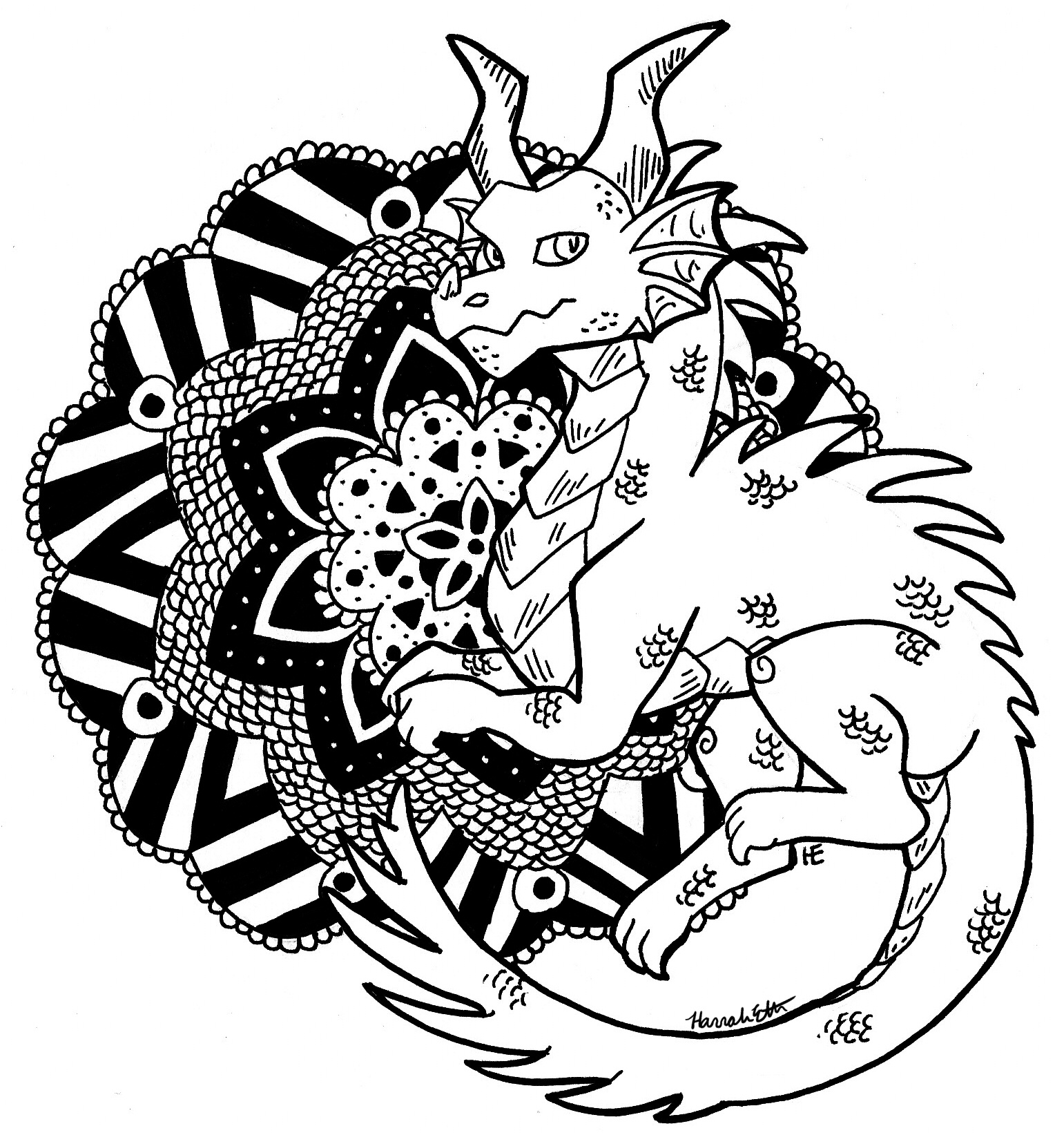 Color Me Dragon Mandala