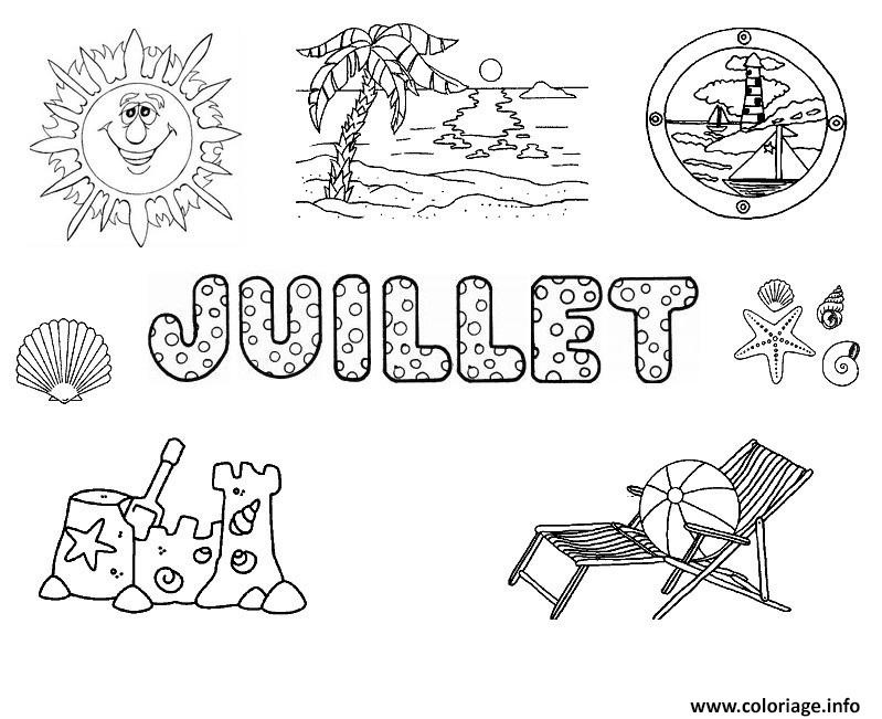 juillet bonnes vacances ete coloriage