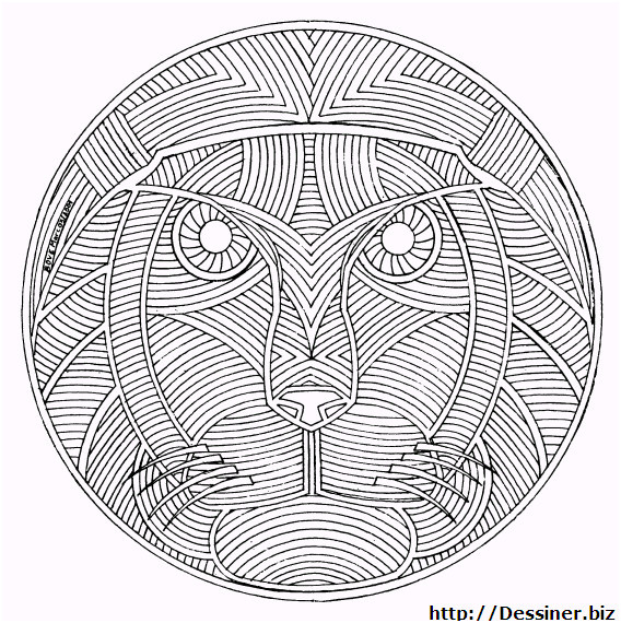 mandala animaux lion en ligne