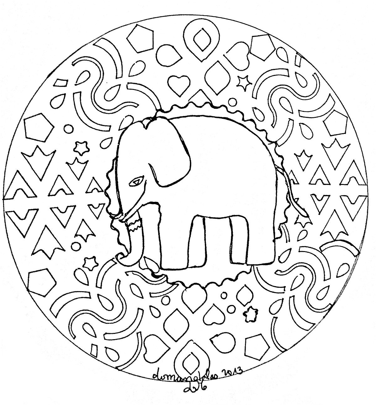image=mandalas mandala facile elephant 1