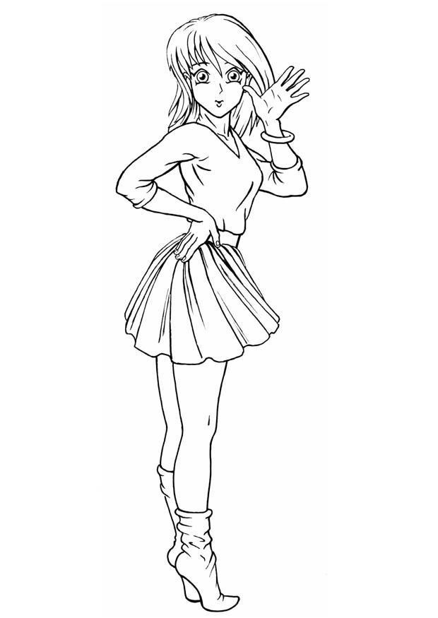 coloriage fille i8825