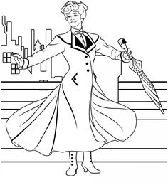 coloriage mary poppins