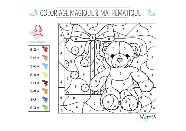 Coloriage magique et mathematique Noel