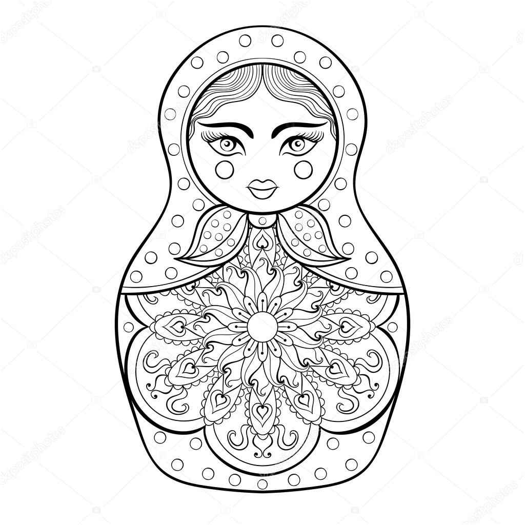 stock illustration zentangle stylized elegant russian doll