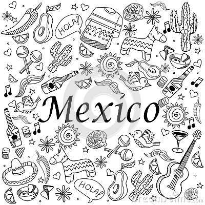 illustration stock illustration de vecteur de livre de coloriage du mexique image