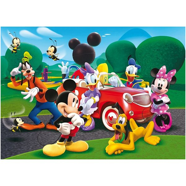 clementoni pieces xxl mickey et ses amis en voiture puzzle 104 pieces p