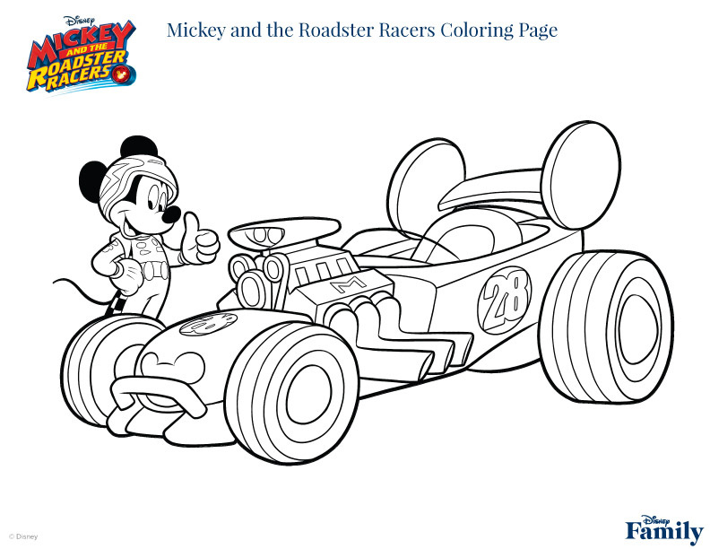 mickey and the roadster racers coloring page