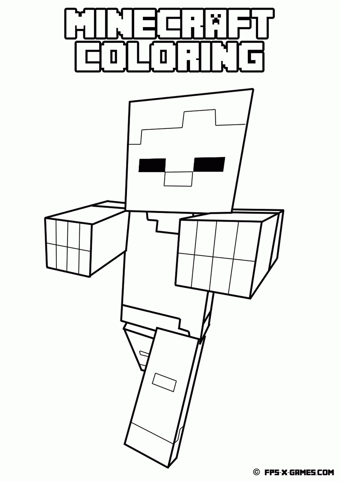 coloring pages for boys minecraft