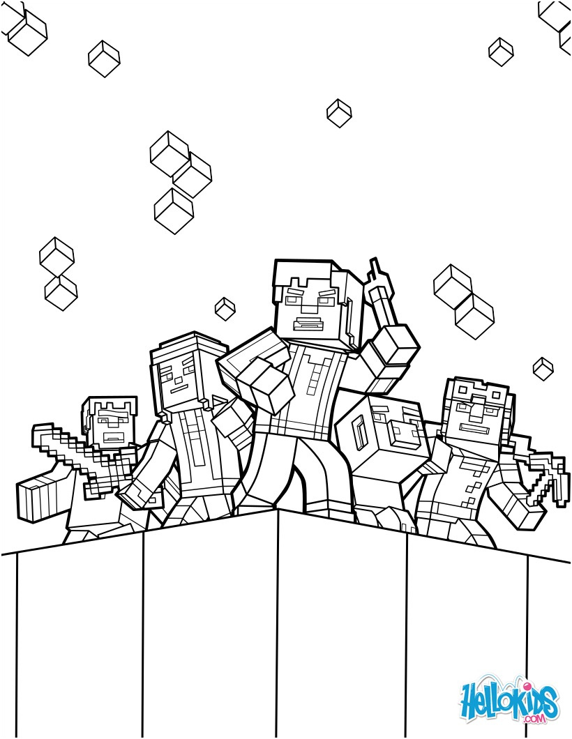 minecraft coloring page explore the world