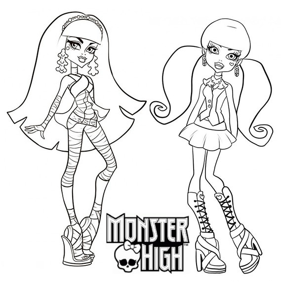 coloriage monster high cleo de nile et draculaura