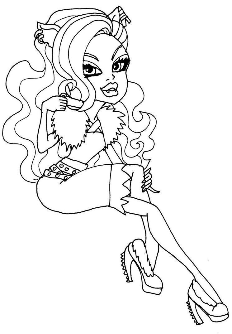 coloriage monster high clawdeen