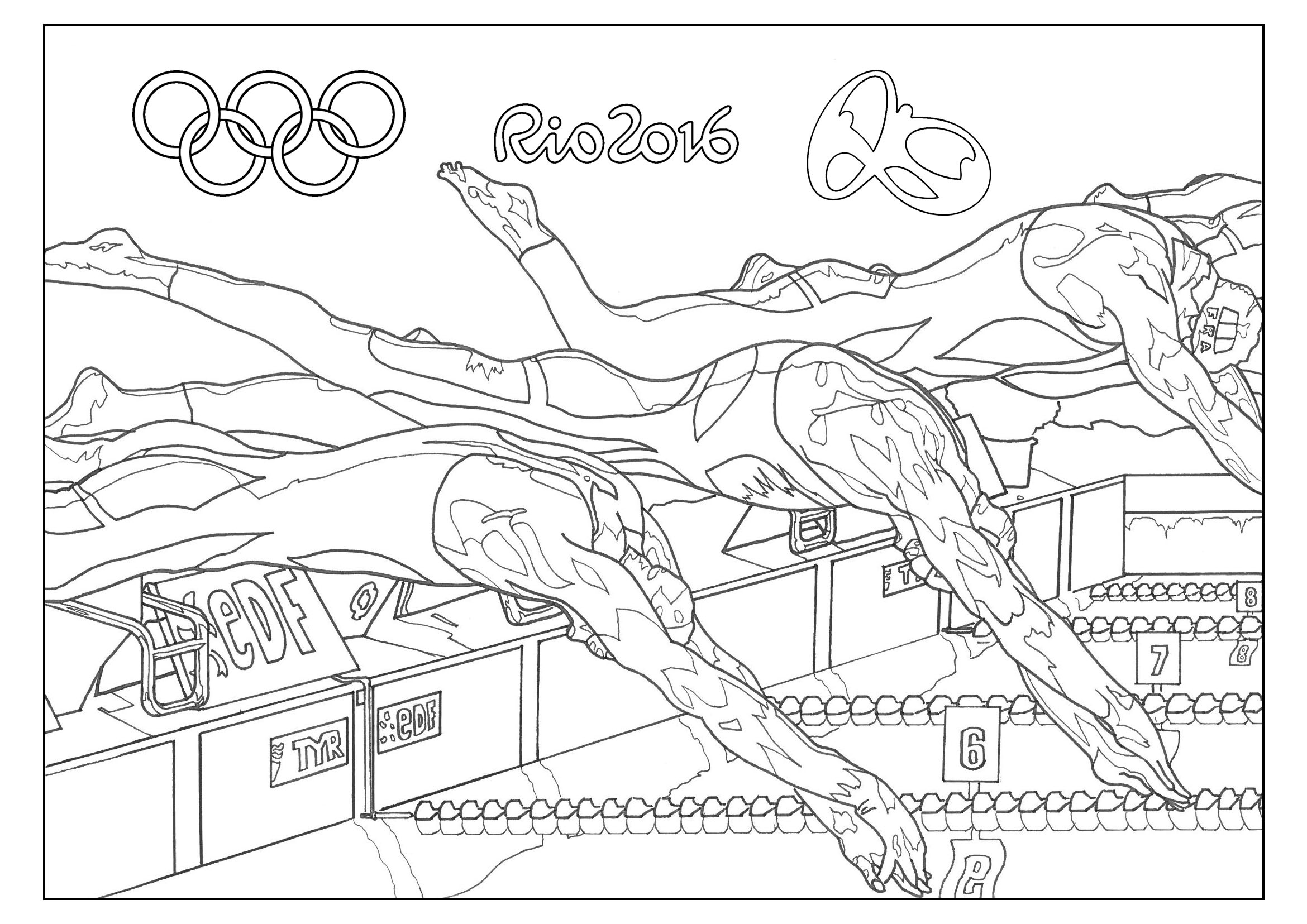 image=jeux olympiques coloriage jeux olympiques rio 2016 natation 1