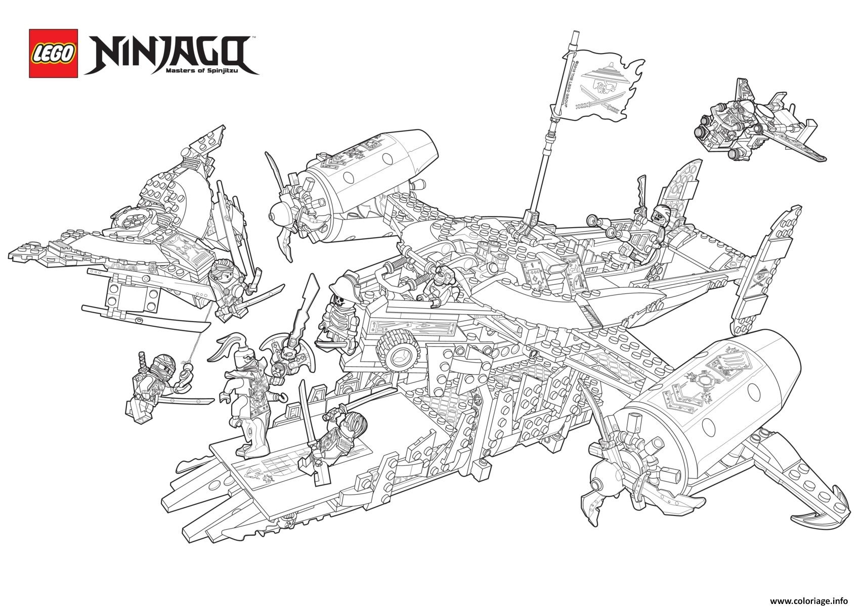 vaisseaux avions de bat ninjago coloriage