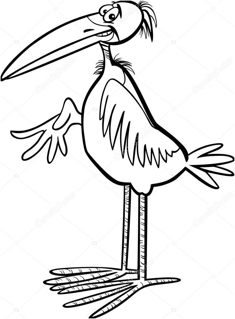 marabou oiseau dessin anim coloriage image vectorielle