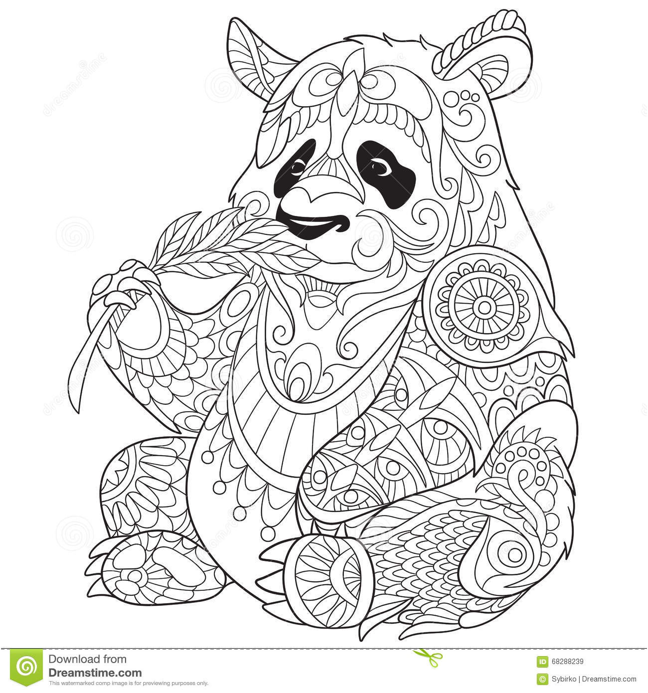 illustration stock zentangle stylis le panda image