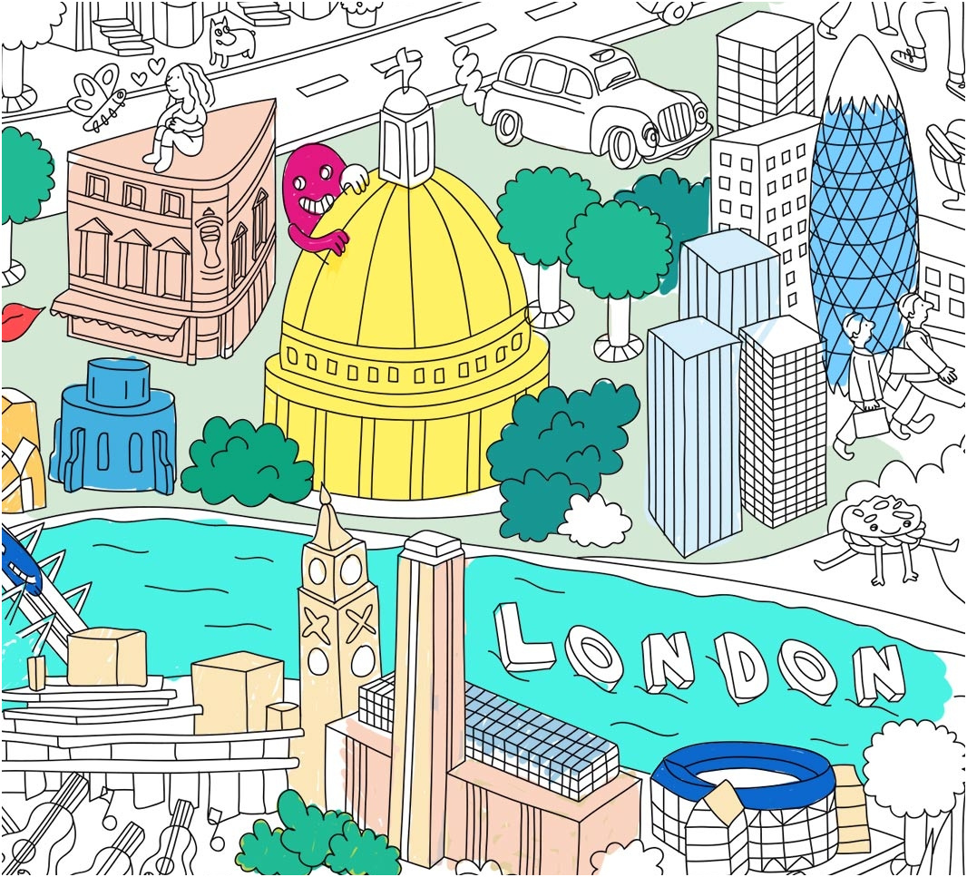 19 london poster coloriage
