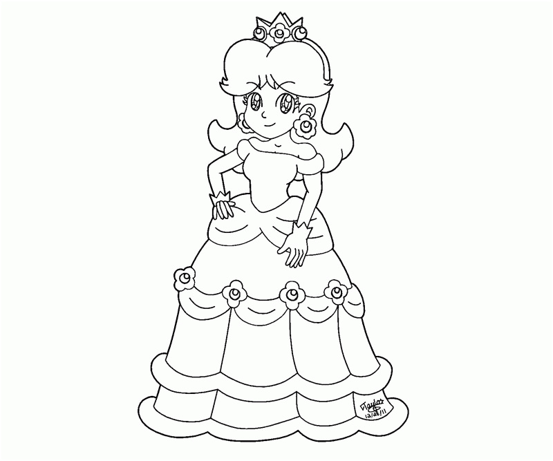 rosalina peach and daisy coloring pages
