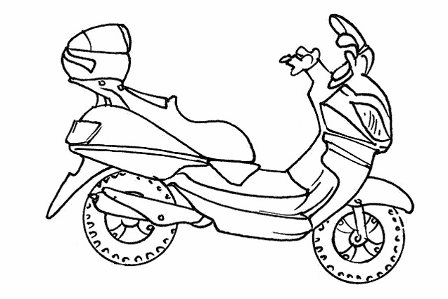 dessin a colorier scooter tuning