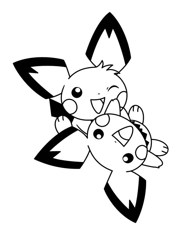 pichu playing to her coloring page