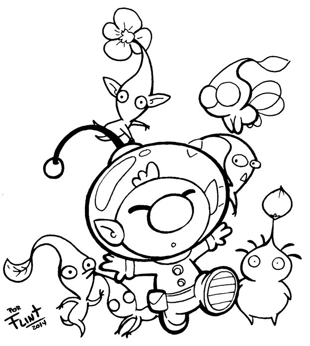 pikmin 2 coloring pages sketch templates