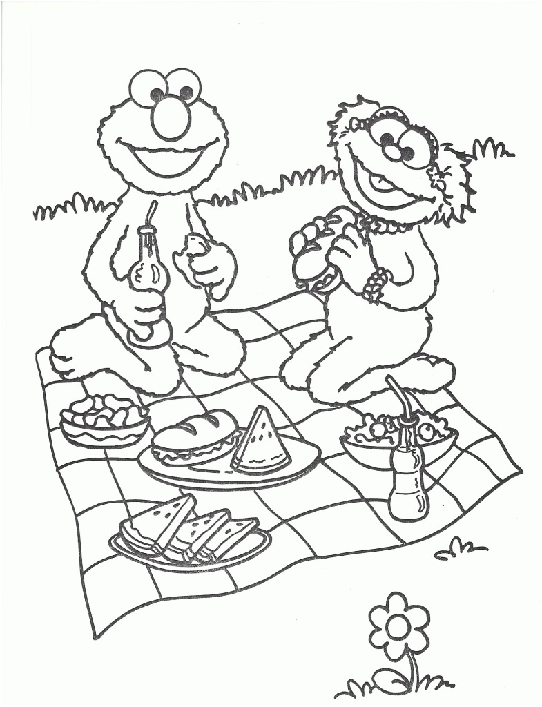 coloring pages family picnic