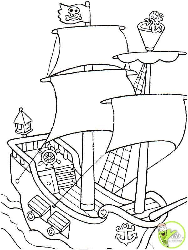 coloriage de bateau de pirate des caraibes