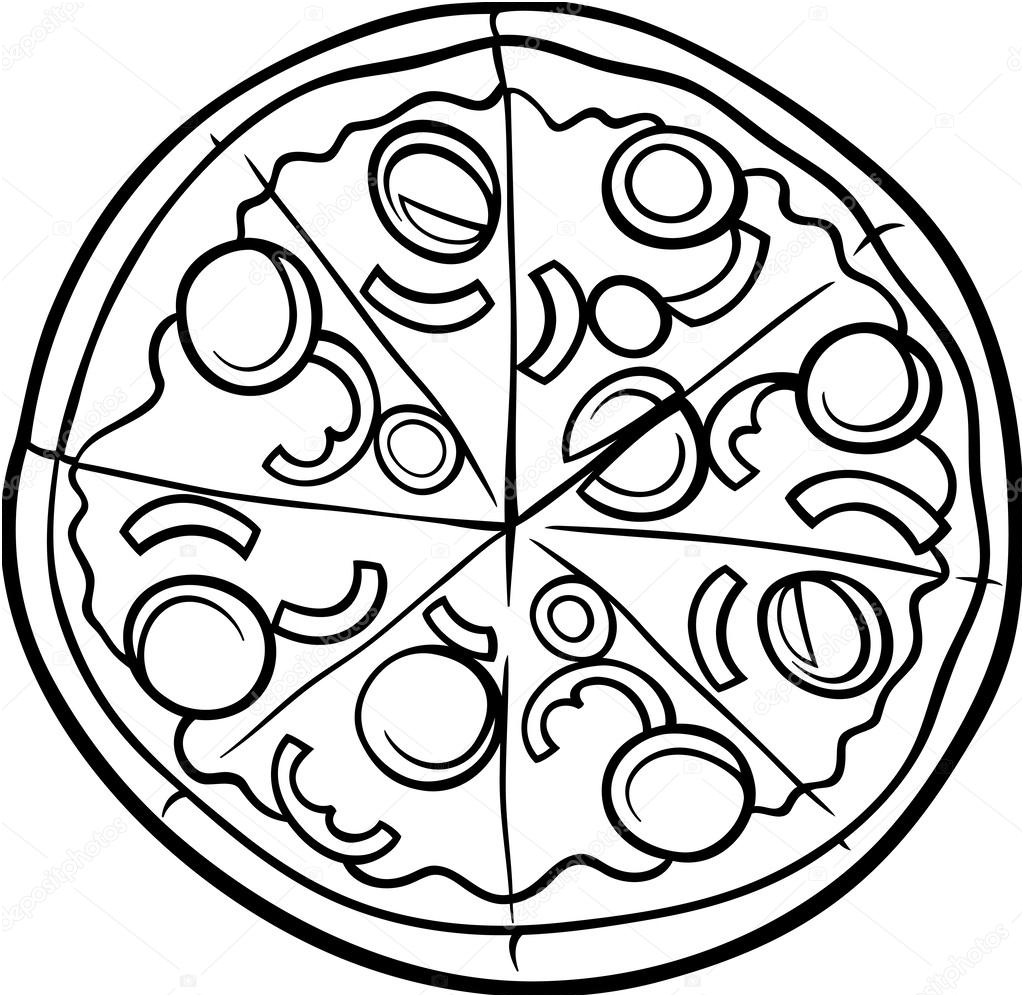 stock illustration italian pizza cartoon coloring page
