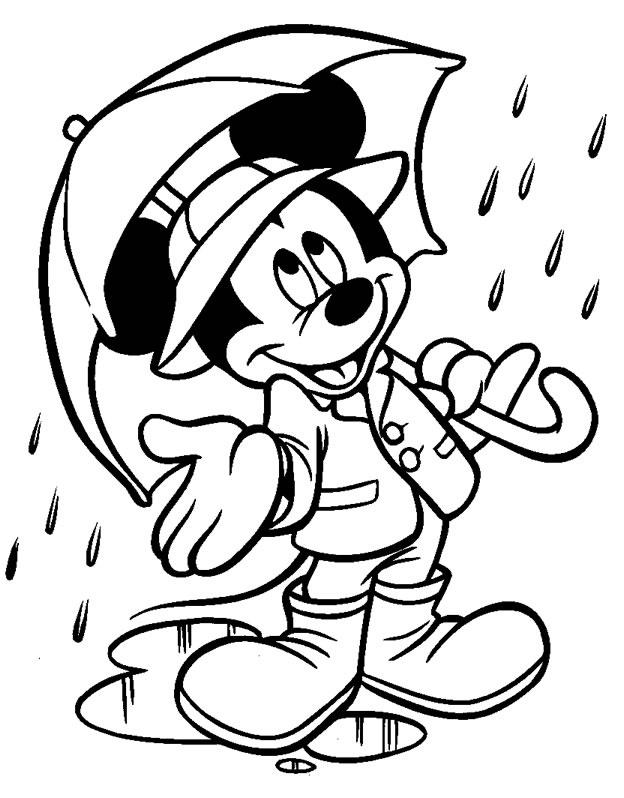 mickey sous la pluie