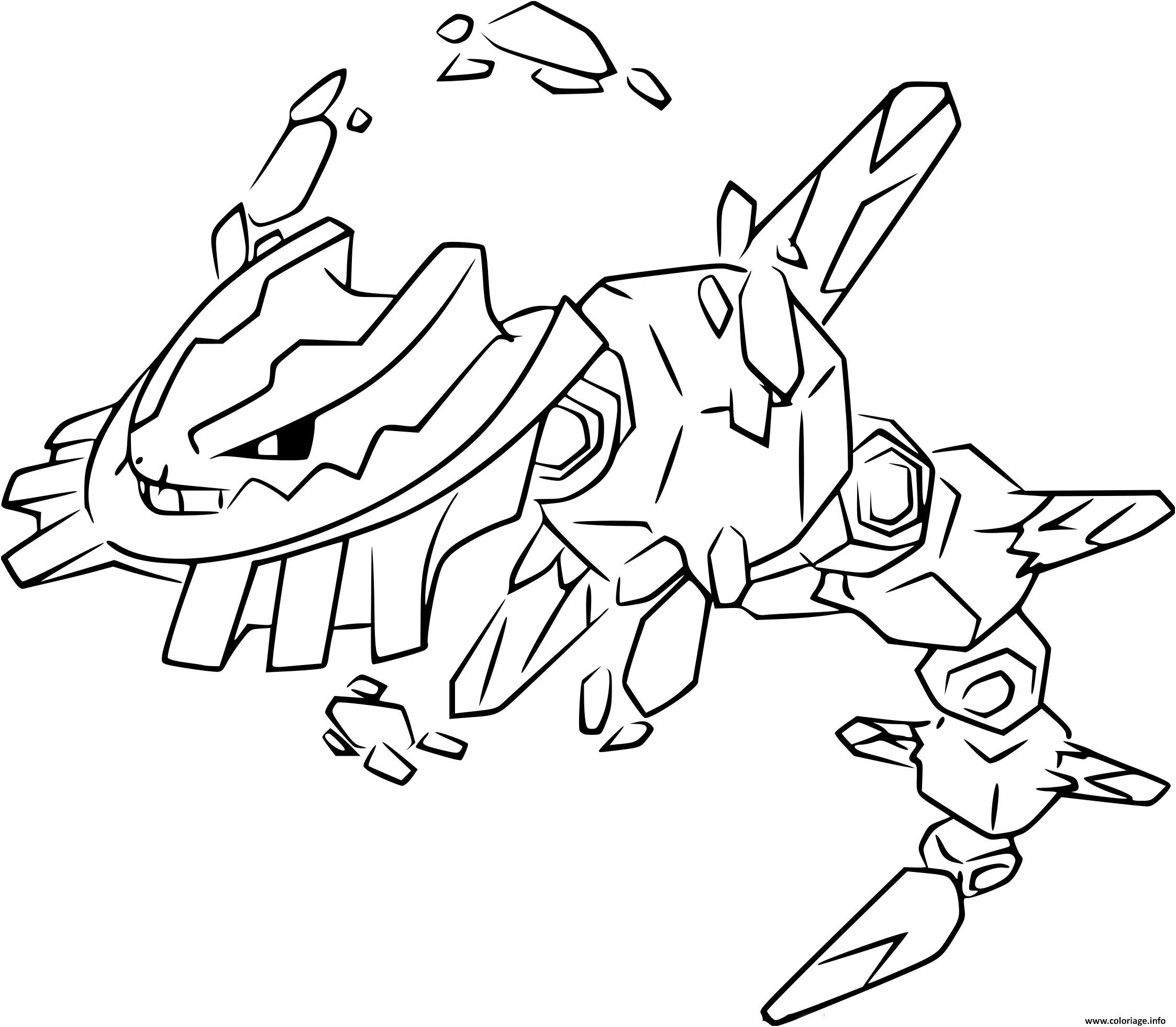 mega steelix pokemon coloriage