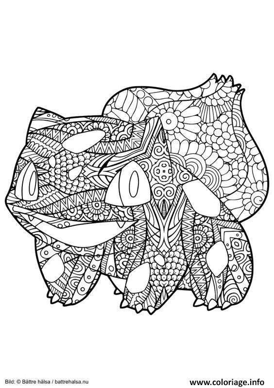 mandala pokemon bulbizarre bulbasaur coloriage