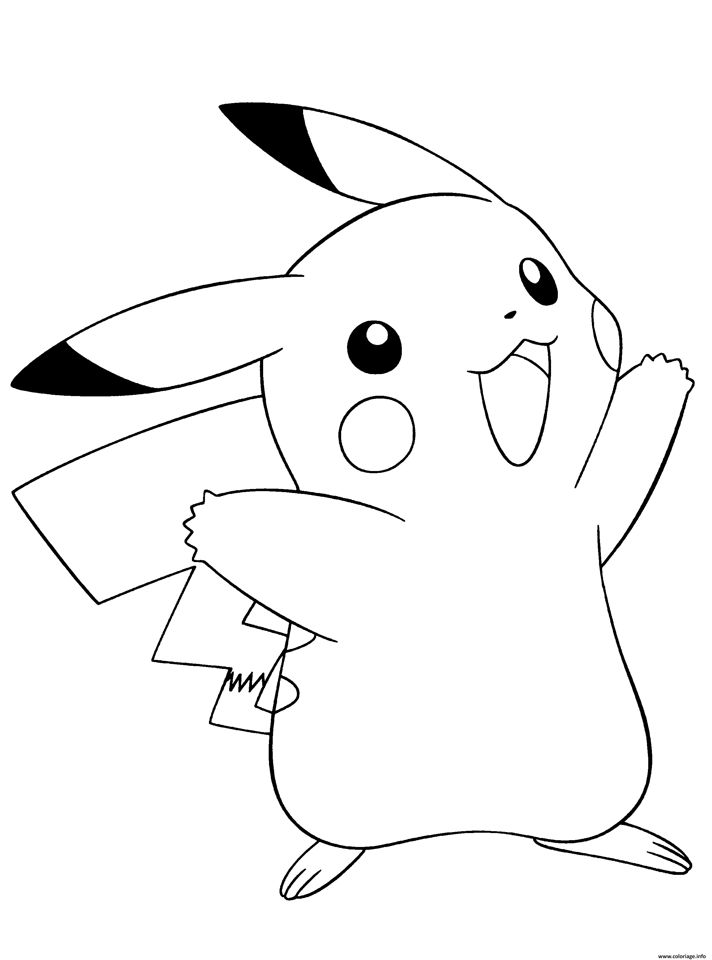 pokemon noir et blanc pikachu coloriage