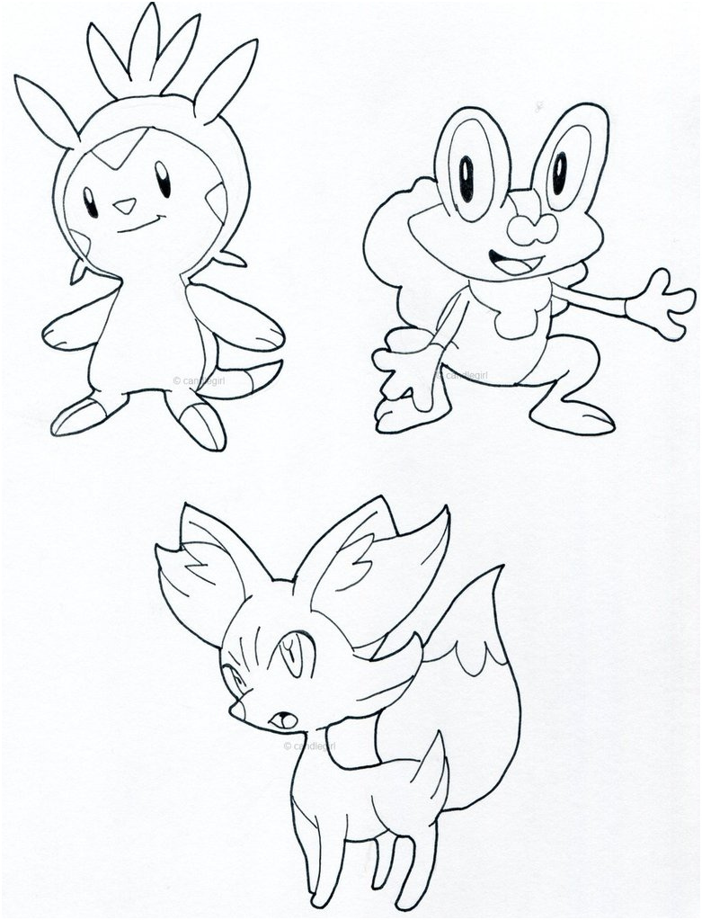 Pokemon X and Y starters ink