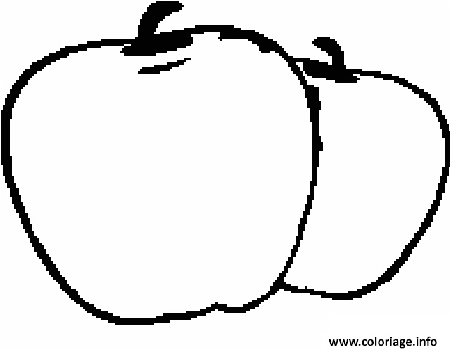fruits dessin de deux pommes coloriage dessin