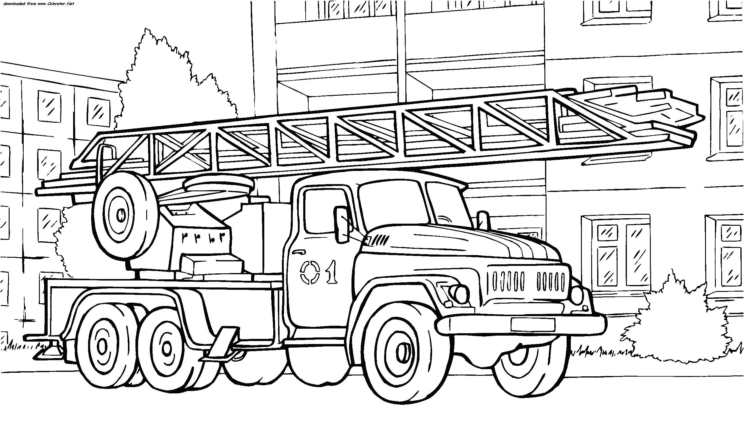coloriage pompiers a imprimer s dessin colorier un camion de pompierl meublerc
