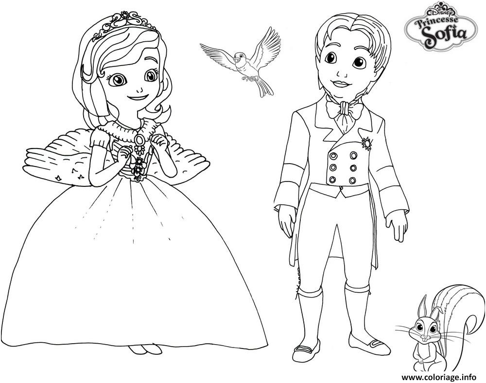princesse sofia et prince james coloriage