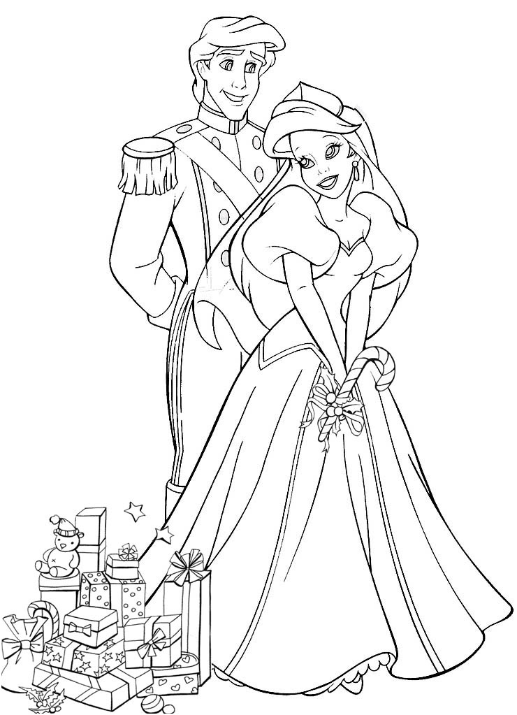 princess ariel and philip coloring