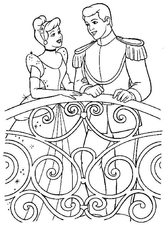 dessin cendrillon et le prince charmant