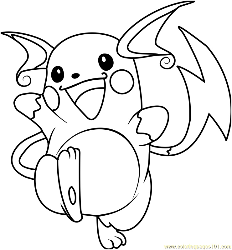 raichu pokemon coloring page