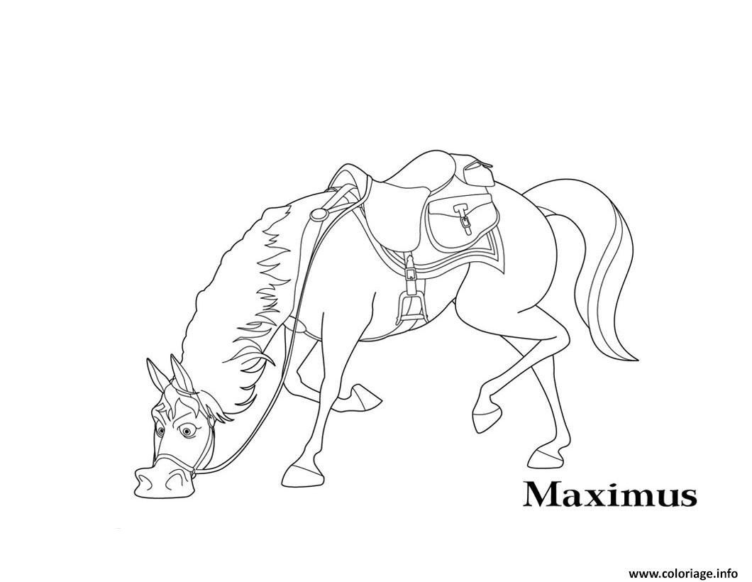 raiponce maximus cheval coloriage