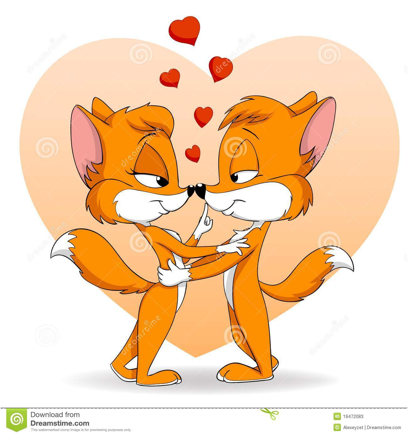 photos stock chute mignonne de deux dessins anims dans le renard d amour image