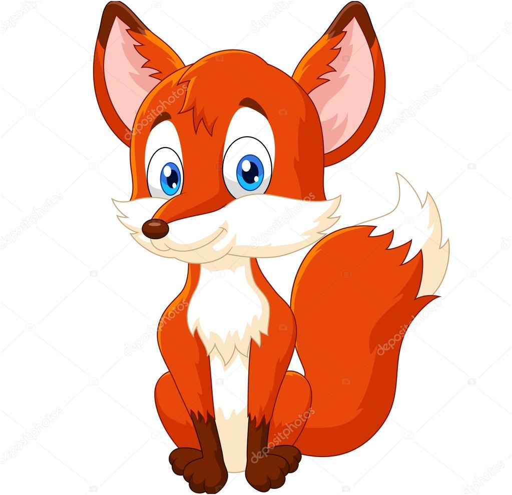 stock illustration cartoon animal fox posing