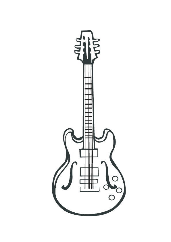 guitare dessin en couleur