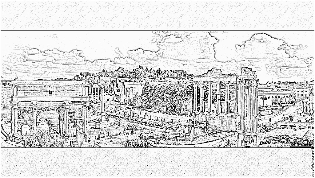coloriage forum romain 002 089 italie rome